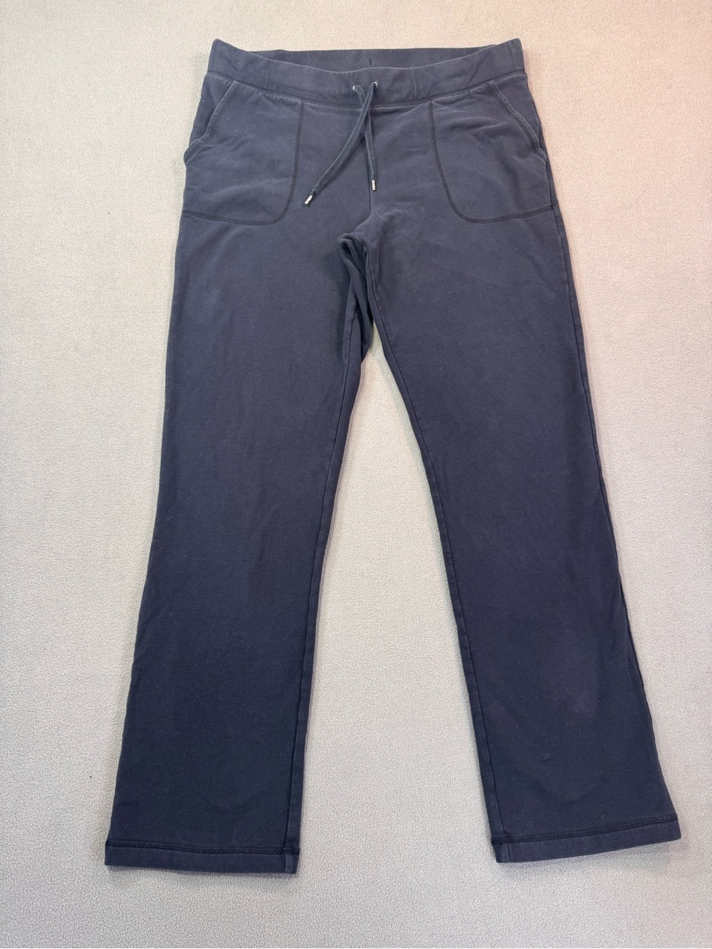 L.L. Bean Washed Black Straight Leg Drawstring Casual Loungewear Pants, L